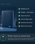 Notebook features and 90-day returns for unused items