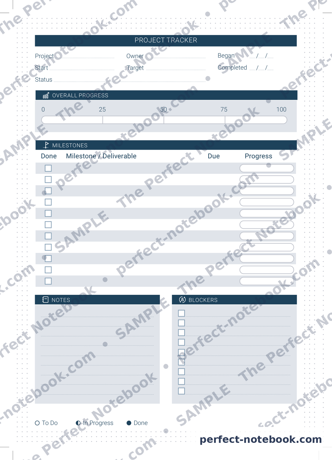 The Entrepreneur Kit — Project tracker
