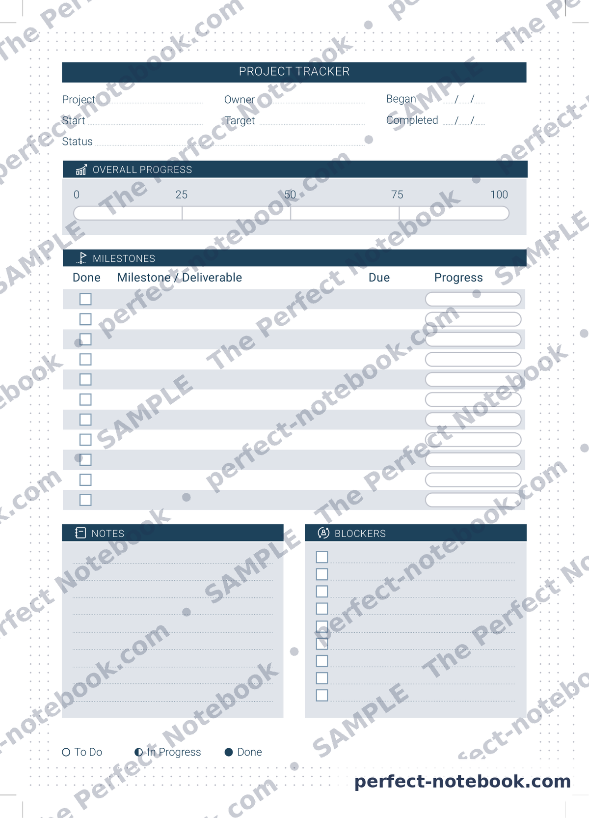The Entrepreneur Kit — Project tracker