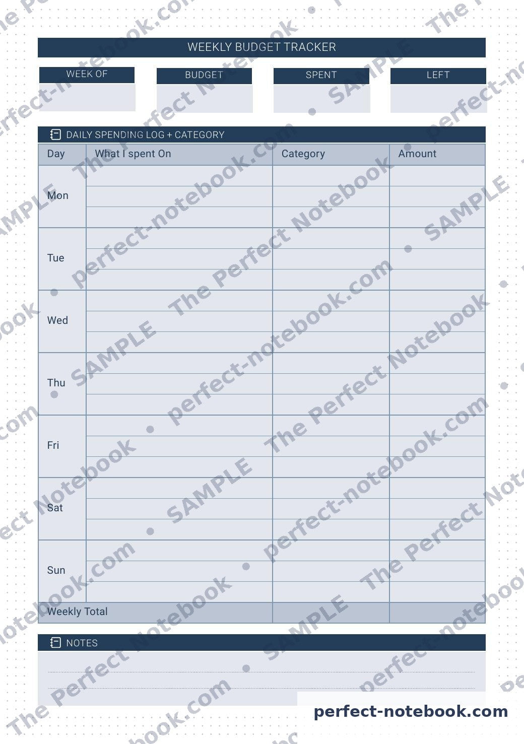The Budget Kit — weekly budget tracker template