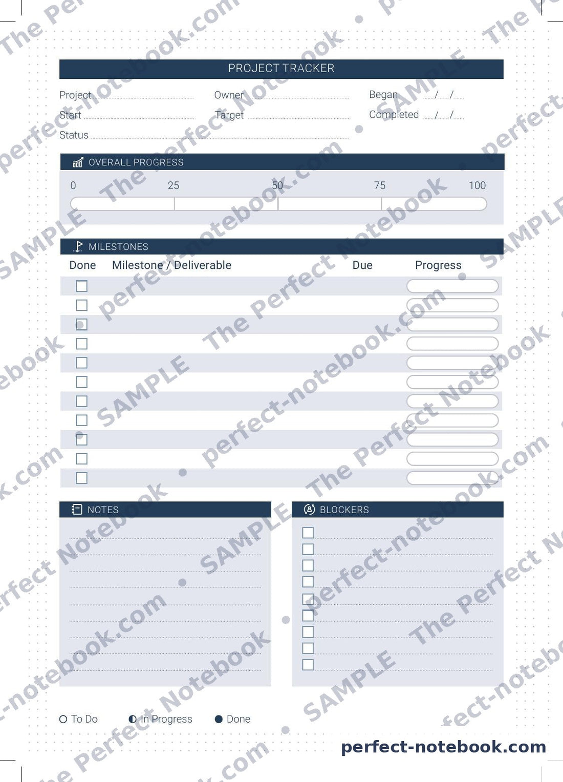The Budget Kit — project tracker page 3