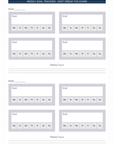 Goal Tracking refill — weekly Don't Break the Chain grid with 4 goal slots, daily Mo-Su checkboxes, and weekly focus section
