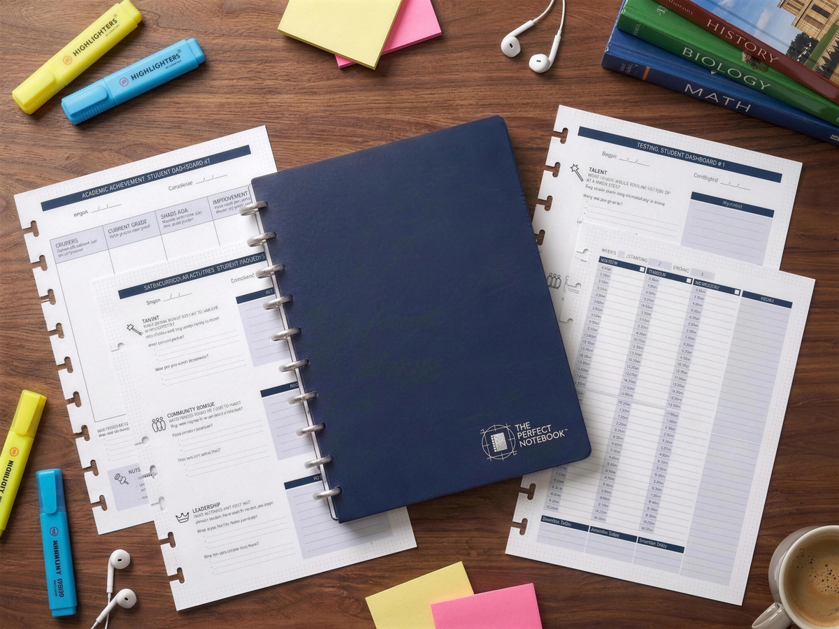 The Student Kit — navy disc-bound The Perfect Notebook with study planning pages