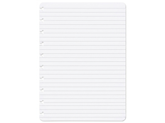 Lined notebook page — disc-bound B5 refill