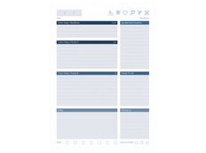 Daily Planner page — To-Do Today, Big Blocks, Priority A/B, Notes