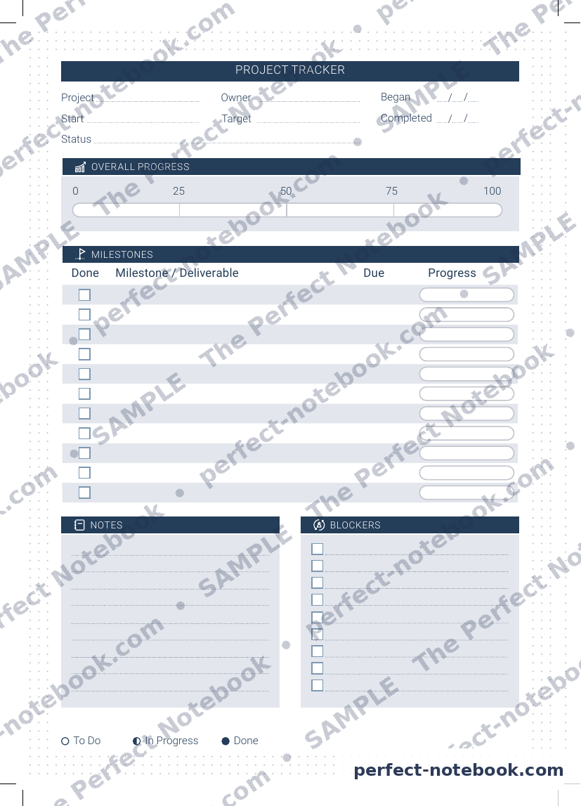 The Renovation Kit — Project Tracker page