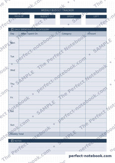 The Renovation Kit — Weekly Budget Tracker page