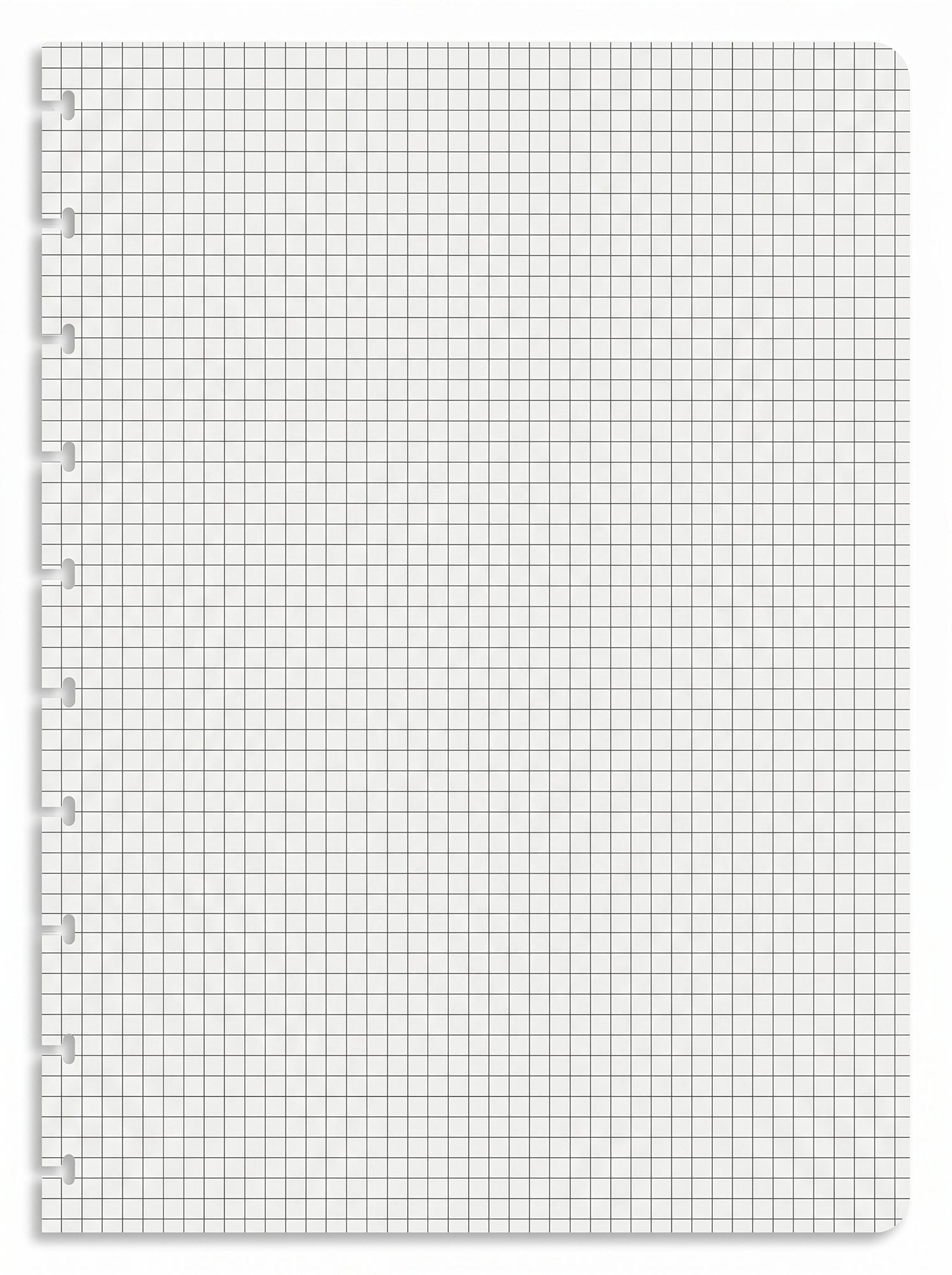 Squared notebook pages refill - grid paper for The Perfect Notebook disc-bound system