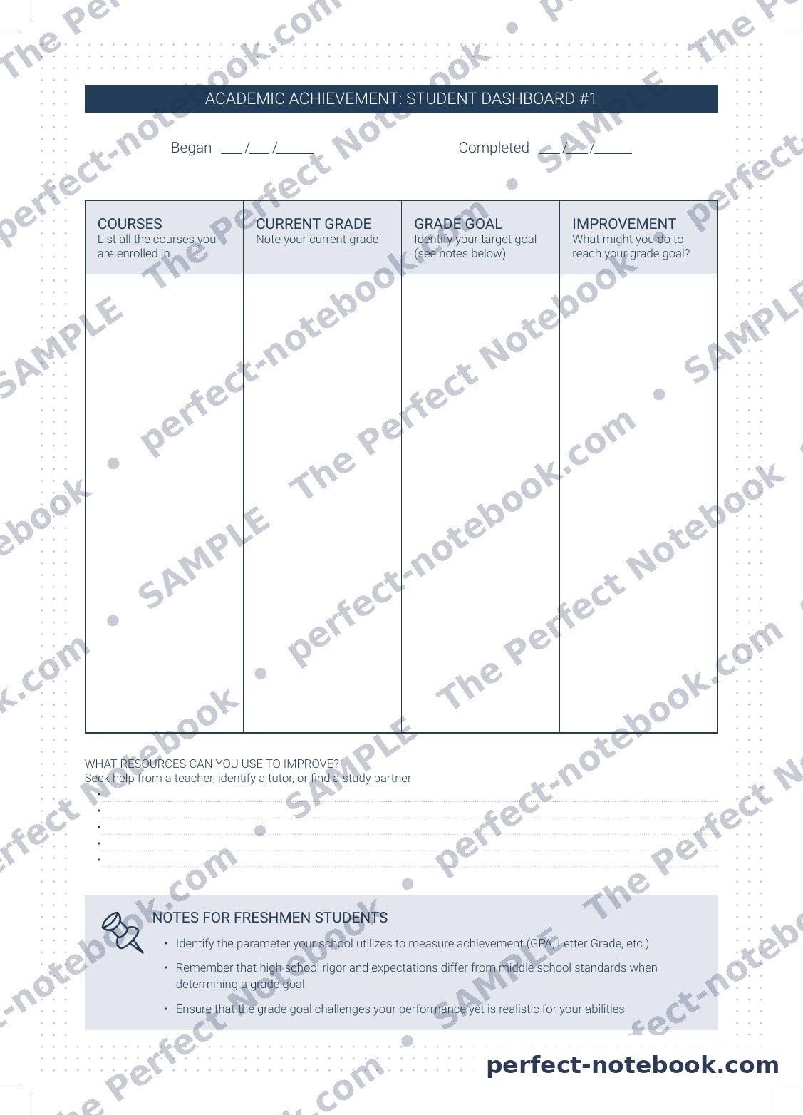 The Student Kit — Student Planner - Academic Achievement dashboard