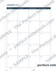 Monthly Calendar 2027-2028 Printable Template – sample page (watermarked preview), The Perfect Notebook
