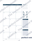 Monthly Calendar 2027-2028 Printable Template – sample page (watermarked preview), The Perfect Notebook