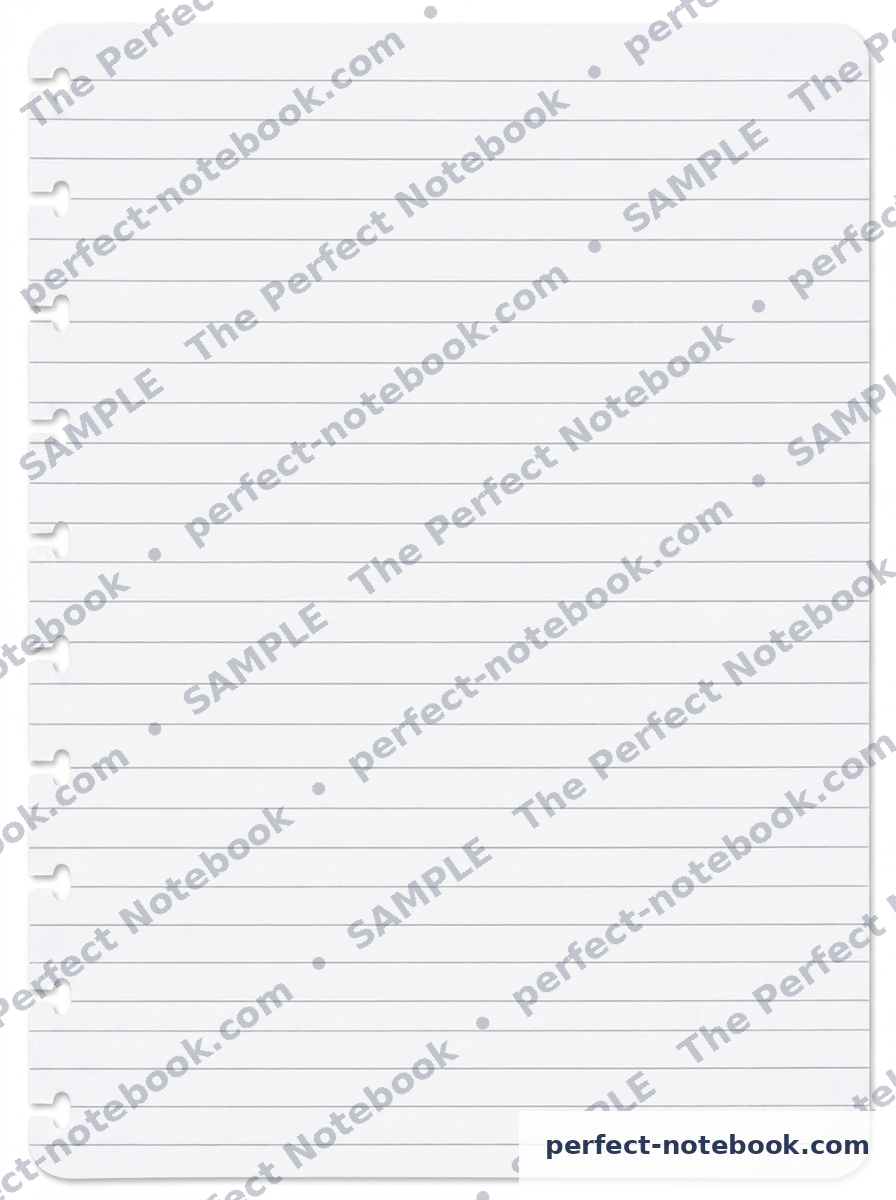 Ruled Page Printable Template – sample page (watermarked preview), The Perfect Notebook