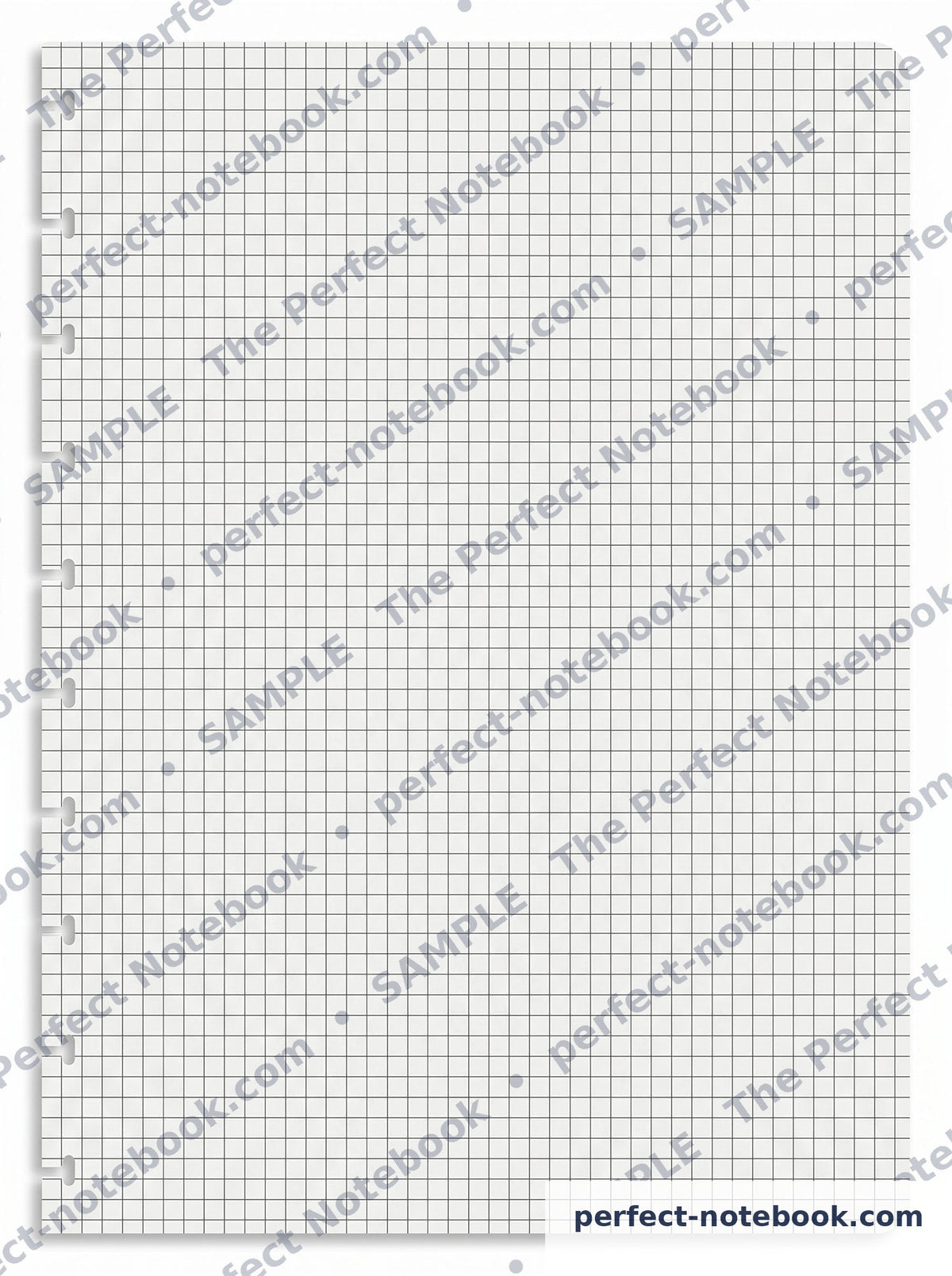 Squared Page Printable Template – sample page (watermarked preview), The Perfect Notebook