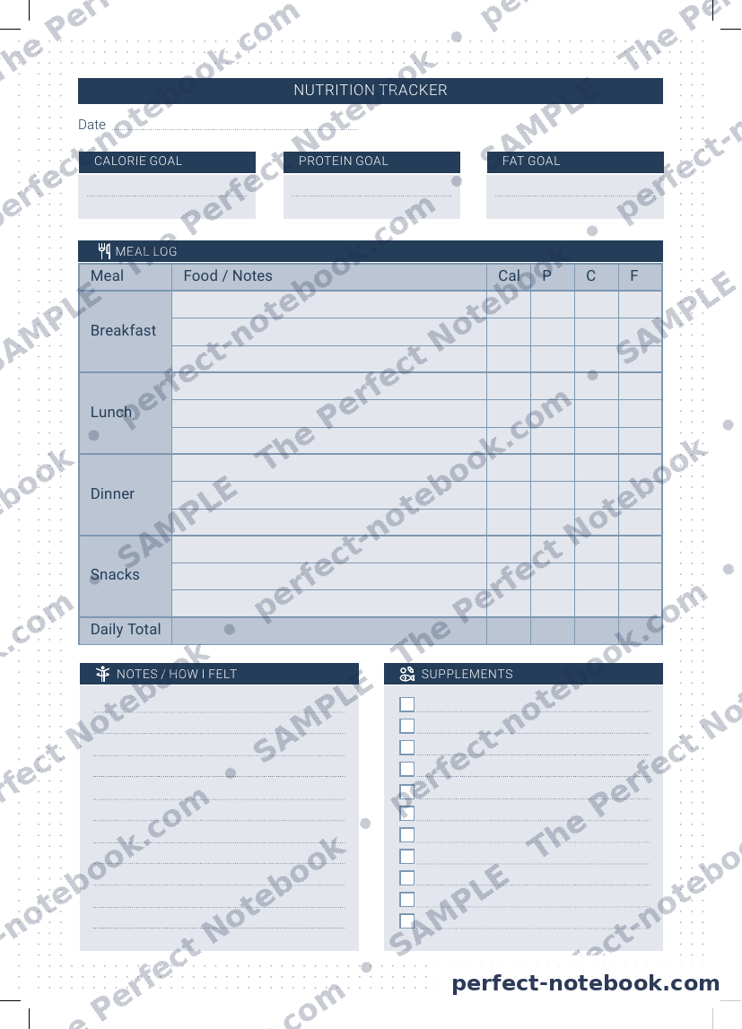 The Wellness Kit — Nutrition Tracker page