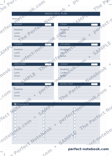 The Wellness Kit — Weekly Meal Plan page