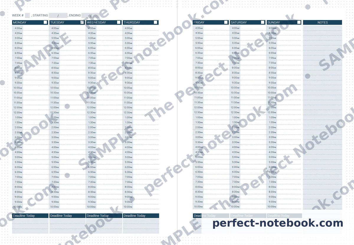 The Wellness Kit — Weekly AM/PM calendar page