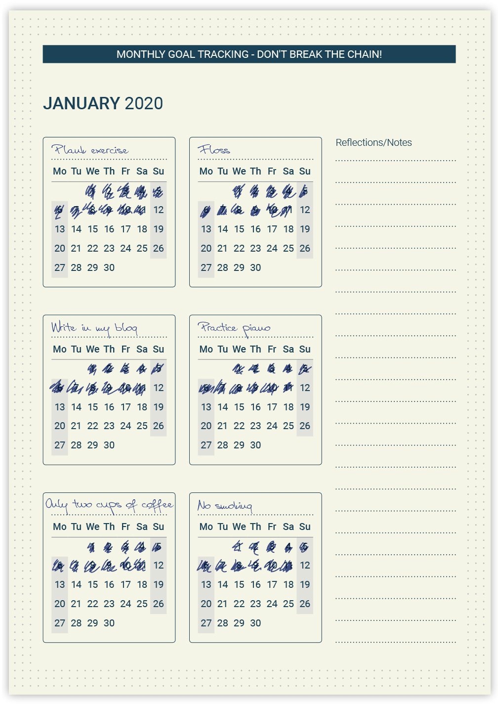 2021 Goal Tracking refill