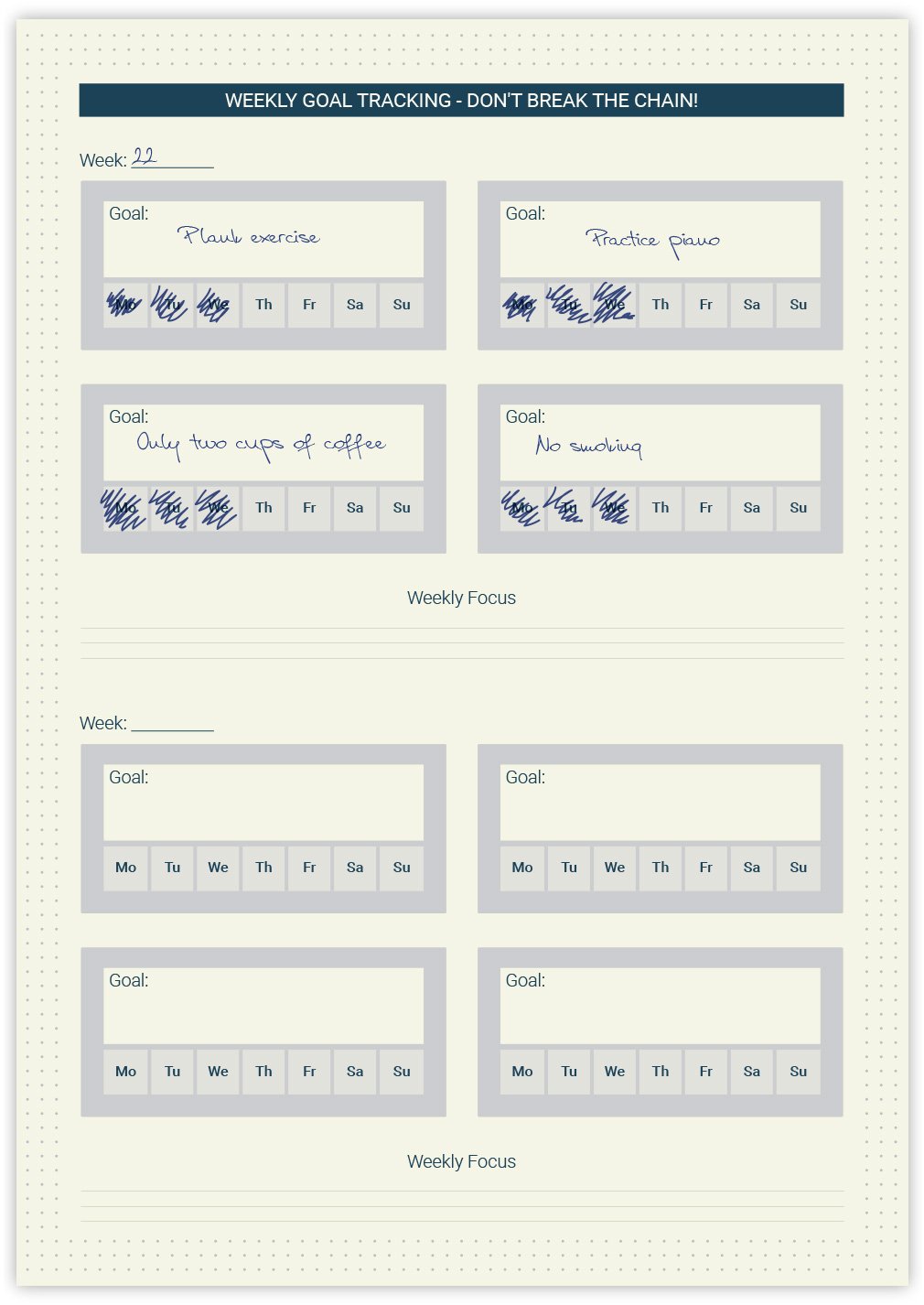 2021 Goal Tracking refill