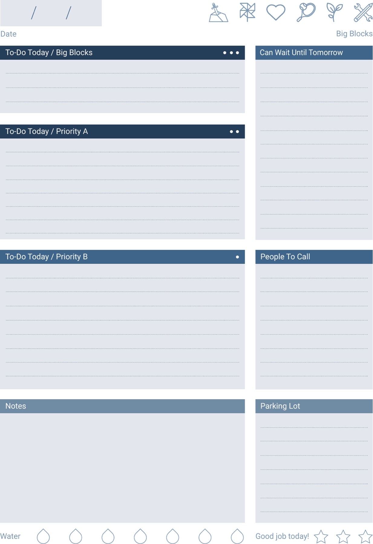 The Daily Task Manager page template