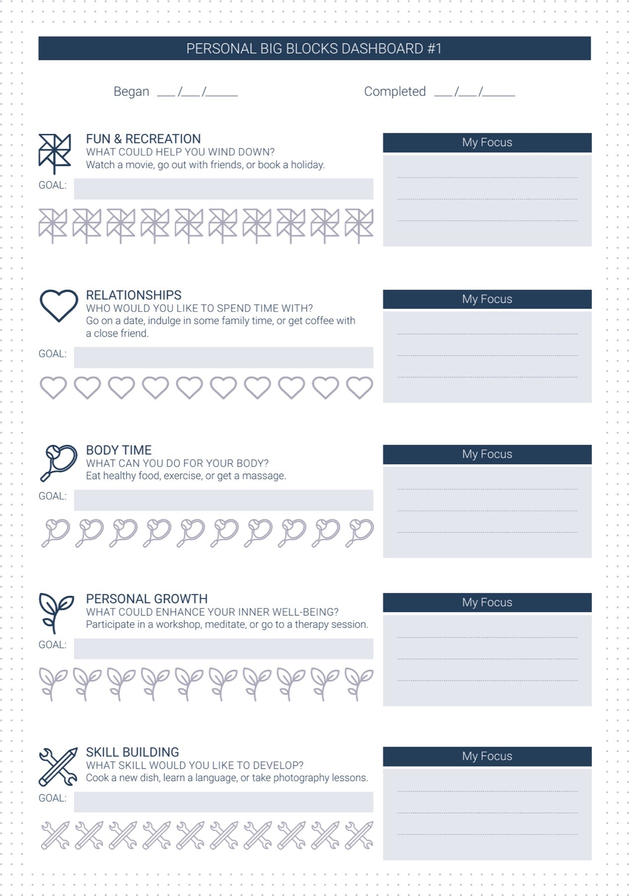 The Personal Big Blocks Dashboard template